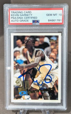 Kevin Garnett 1995-96 Topps Autograph Rookie Card #237 PSA/DNA 10