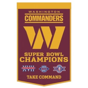 Washington Commanders NFL 24" x 38" Embroidered Wool Super Bowl Banner Wincraft - Picture 1 of 1