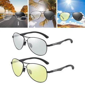 UK Classic Photochromic Sunglasses Men Lightweight Eyewear Polarized Sunglasses - Picture 1 of 15