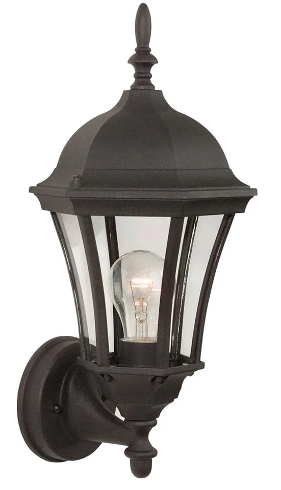 Iluminação de arandela de parede externa de vidro curvo artesanal Z380-TB, 1 luz, 100 Watts - Imagem 1 de 1