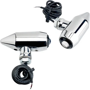 Joker Machine Motorcycle Vega LED Center Mount Turn Signals Chrome / Amber Lens - Picture 1 of 1