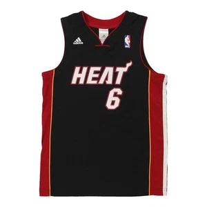 Age 11-12 Miami Heat Adidas NBA Jersey - Medium Black Polyester - Picture 1 of 9