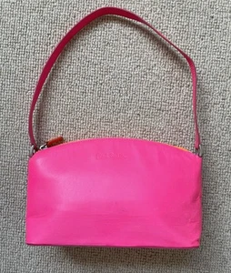 Bolso de cuero rosa brillante Paul Smith con ribete naranja. - Imagen 1 de 15