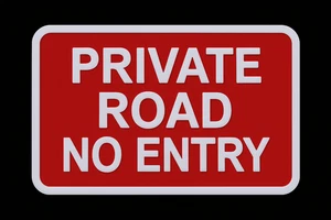 Placa adhesiva impermeable 3D PETG exterior señal de carretera privada sin entrada 175x110 mm - Imagen 1 de 1