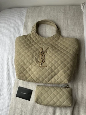 NEW YSL Saint Laurent Icare Maxi Shopper in Beige Leather – Full Set, Dustbag - Image 1 of 4