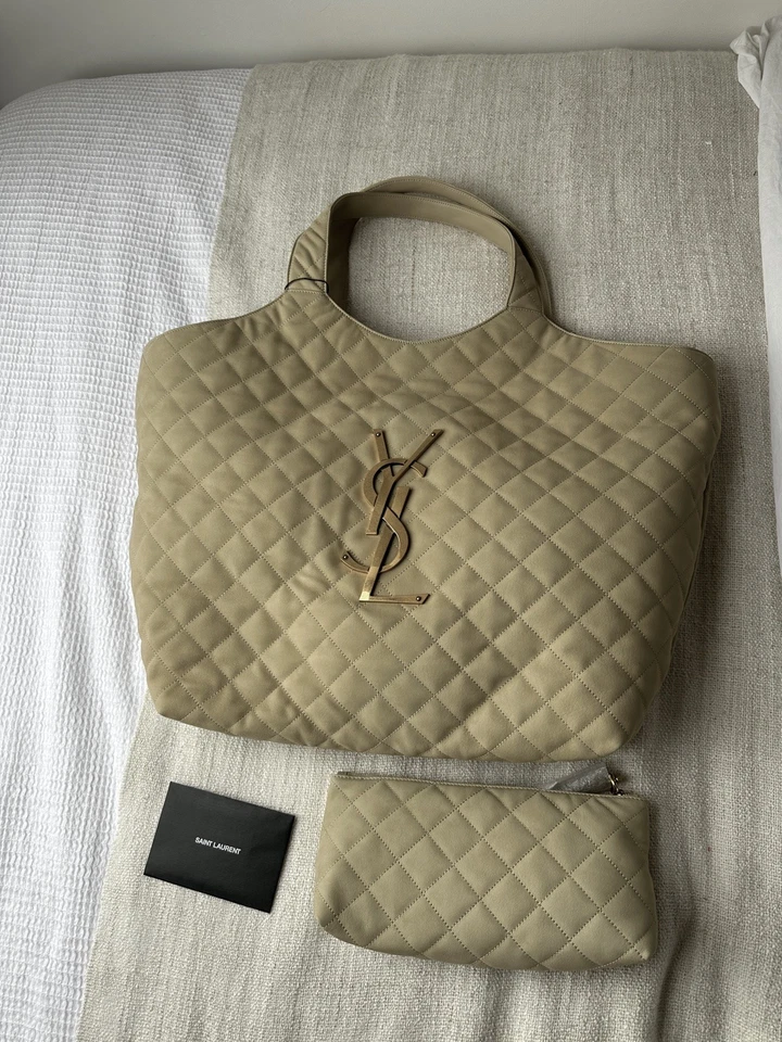NEW YSL Saint Laurent Icare Maxi Shopper in Beige Leather – Full Set, Dustbag - Image 1 of 4