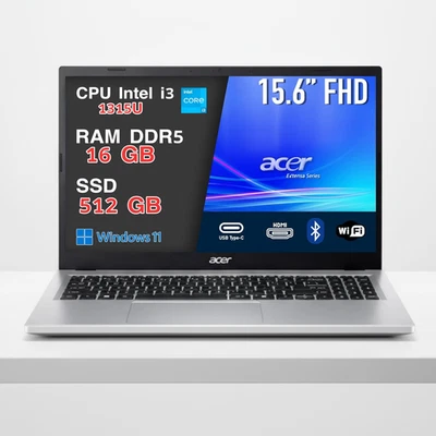 Acer Pc Portatile Extensa I3-1315U, 16GB RAM DDR5, 512GB SSD Nvme, Notebook, Com - Immagine 1 di 4