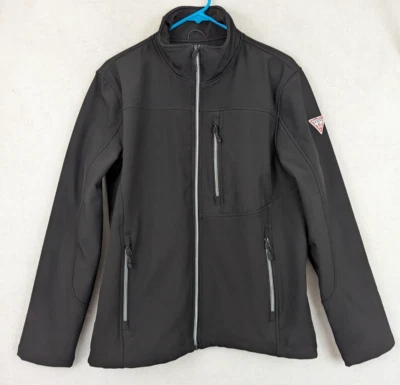 Guess men's sz S Softshell Jacket black fully zips pockets lightweight 0583 - Image 1 of 4
