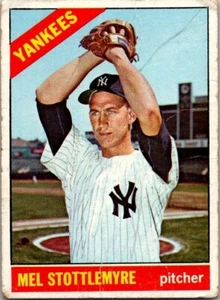 1966 Topps #350 Mel Stottlemyre New York Yankees (crease) *POOR - Picture 1 of 2