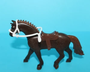 Playmobil Figura Caballo Marrón con Silla para Ecuestre, Rancho, Granja, Caballeros - Imagen 1 de 4
