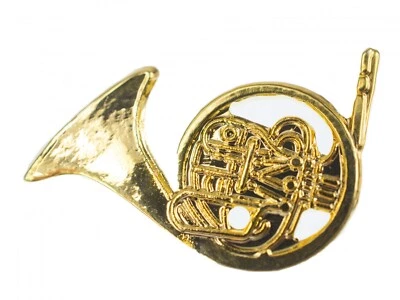 Broche de Cuerno Miniblings Pin Insignia Instrumento de Viento Orquesta Dorado MINI Foto 1 de 4