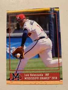 Luis Valenzuela 2018 Mississippi Braves Team Card - Picture 1 of 1
