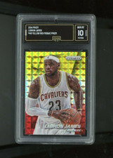 2014-15 Panini Prizm Lebron James Yellow & Red Mosaic Prizm #48 Gem Mint 10