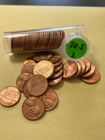 1970-S Lincoln Memorial Cents Roll * BU with Issues * Cover