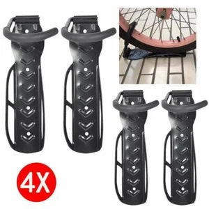NEW 4 PACK HEAVY DUTY VERTICAL WALL MOUNTED BICYCLE STORAGE HANGING BIKE HOOKS - Picture 1 of 6
