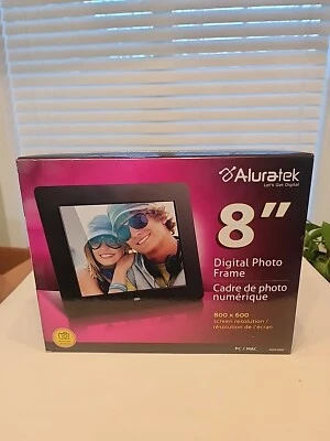 Aluratek ADPF08SF 8 inch LCD Digital Photo Frame - Black - Image 1 of 4