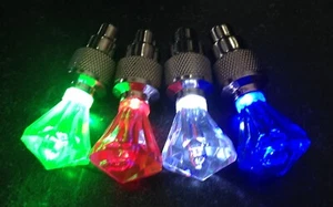 GEM (2x 4x) LED Valve Cap Bicycle Bike Wheel Tire Light Spoke Lamp Motorcycle - Picture 1 of 15