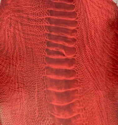 Piel Piernas de Avestruz Cuero, Rojo Escarlata Color GL Grado A (Esmaltado) Foto 1 de 2
