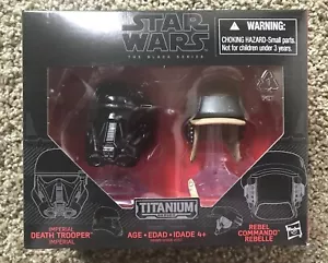 Star Wars Titanium Helmets Imperial Death Trooper Rebel Commando Black Series #6 - Picture 1 of 4