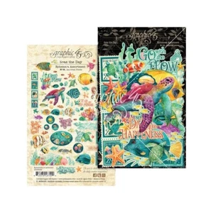 GRAPHIC 45 ~ SEAS THE DAY ~ Ephemera Assortment ~ 69 Pieces - Picture 1 of 2