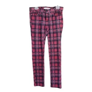 Girls Jeggings 12 Soft Stretch Plaid Print Adjustable Waist Size 12 NWOT - Picture 1 of 8