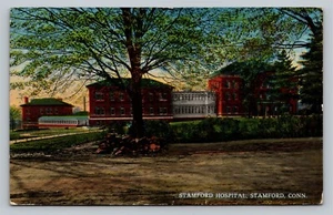 Stamford Hospital, Stamford Conn Rare Street View VTG Divided 1913 Back Postcard - Picture 1 of 4