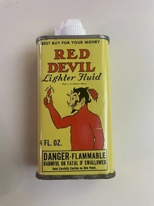 Vintage Red Devil Lighter Fluid Can. 4 Fluid Oz. Empty. - Picture 1 of 6