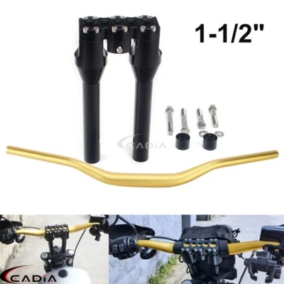 Motorcycle 1-1/2" Handlebar Risers For Harley Softail Dyna Wide Glide Street Bob - Image 1 of 4