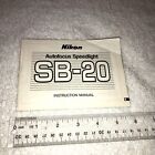 Nikon Autofocus Speedlight SB-20 Camera Flash Instruction Manual
