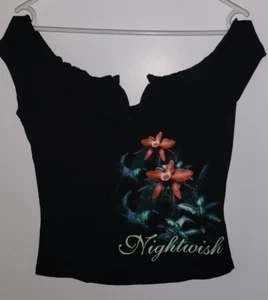 Girlyshirt, Off Shoulder, Crop Shirt, schwarz, Nightwish, Amaranth, EMP, S (36) - Bild 1 von 7