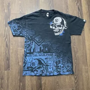 Y2K Metal Mulisha all over chest print T-shirt Size;L - Imagen 1 de 6