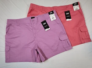 Lee Womens Cargo Shorts Lot Of 2 Sz 20M Ultra Soft Waistband Mid Rise NWT - Picture 1 of 15