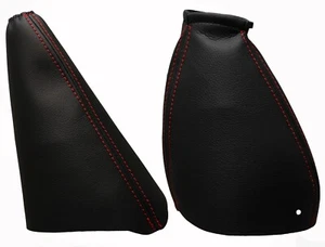 Hilo rojo bolsa de cambios de cuero auténtico y manguito de freno de mano para FORD FOCUS 1998-2007 - Imagen 1 de 1