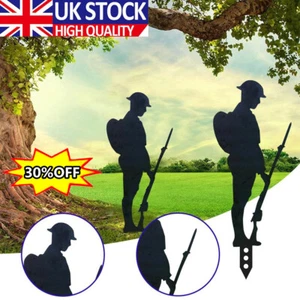 12" METAL SOLDIER Lest We Forget GARDEN Statue Decor and Garden Wall Art UKS - Picture 1 of 11