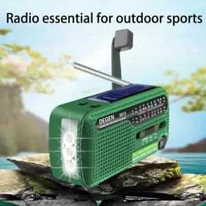 DEGEN DE13 Hand CrankSolar Power Emergency Radio NOAA Portable Receiver Gifts - Picture 1 of 12