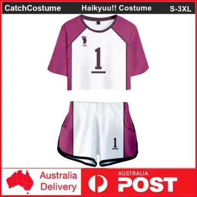 Haikyuu!! Shiratorizawa School NO.1 Ushijima Wakatoshi Cosplay Costume Crop Top - Image 1 of 3