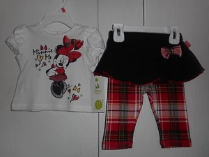Disney Minnie Mouse Skeggings and Top Set Outfit Infant Girls size 0-3M NWOT - Picture 1 of 4