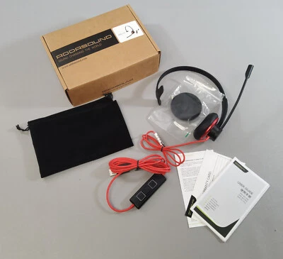 NEW Genuine Addasound Epic 511 Red Wired USB Mono Headset - Image 1 of 4