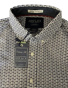 Herren Joules Hemd - Feeling Fintastic Hai Muster Baumwolle, Gr. S Classic Fit - Bild 1 von 11