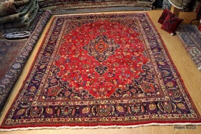 _ANTIGUA_ALFOMBRA_TABRIS alfombra hecha a mano anudada a mano 10'X13' alrededor de 1930 antigua Foto 1 de 4