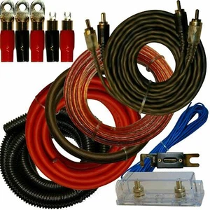 0 Gauge Amplfier Power Kit for Amp Install Wiring Complete 1/0 Ga Cables 4500W - Picture 1 of 1