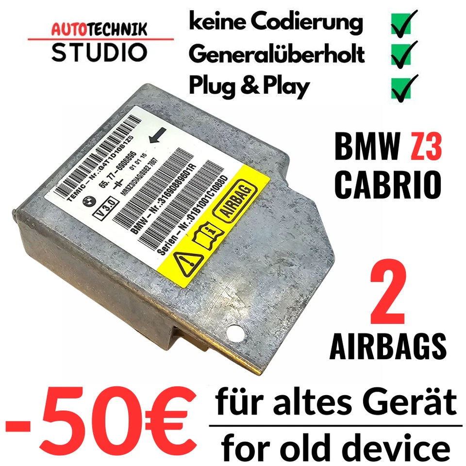 65.77-6908896 Centralina ECU Sensore Airbag BMW Z3 CABRIO 2 AIRBAGS - Immagine 1 di 4