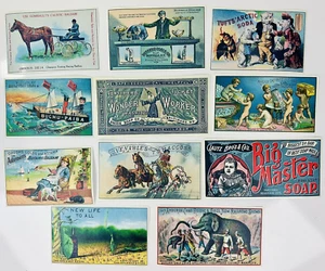 Ephemera Paper Lot of 11 Vintage Advertising Color Cards Scrapbook Crafts A8K - Picture 1 of 12