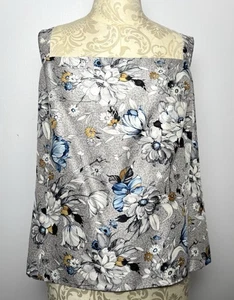 Dana Buchman 24W Silk Floral Tank Top NWOT Gray Blue Yellow Back Zip Plus - Picture 1 of 6