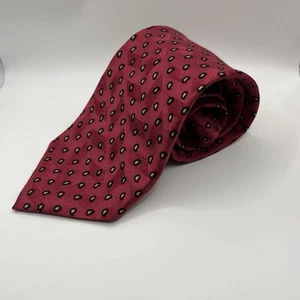 Ermenegildo Zegna Tie Men’s Silk Red Mini Paisley Made In Italy Necktie - Picture 1 of 3