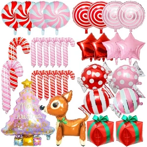 Kit de decoración de globos de Navidad con tema de caramelo 36 piezas - Juego de arco de globos de aluminio... - Imagen 1 de 7