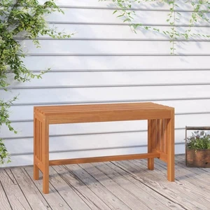 Garden Bench Solid Eucalyptus Wood Natural Oil Finish 80x35x45 cm Honey Brown UK - Picture 1 of 10