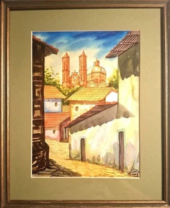 Beautiful Framed Watercolor Painting by Ruiz - Picture 1 of 6