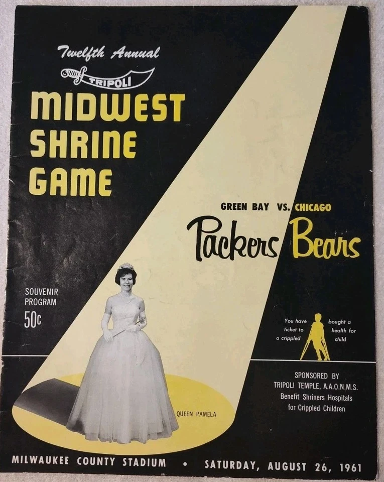 1961 NFL Game Program Chicago Bears @ Green Bay Packers, August 26, 1961 - Image 1 of 4