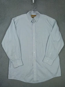 Roundtree & Yorke Mens 16 Blue Pinpoint Non-Iron Cotton Button-Up Shirt - Picture 1 of 8